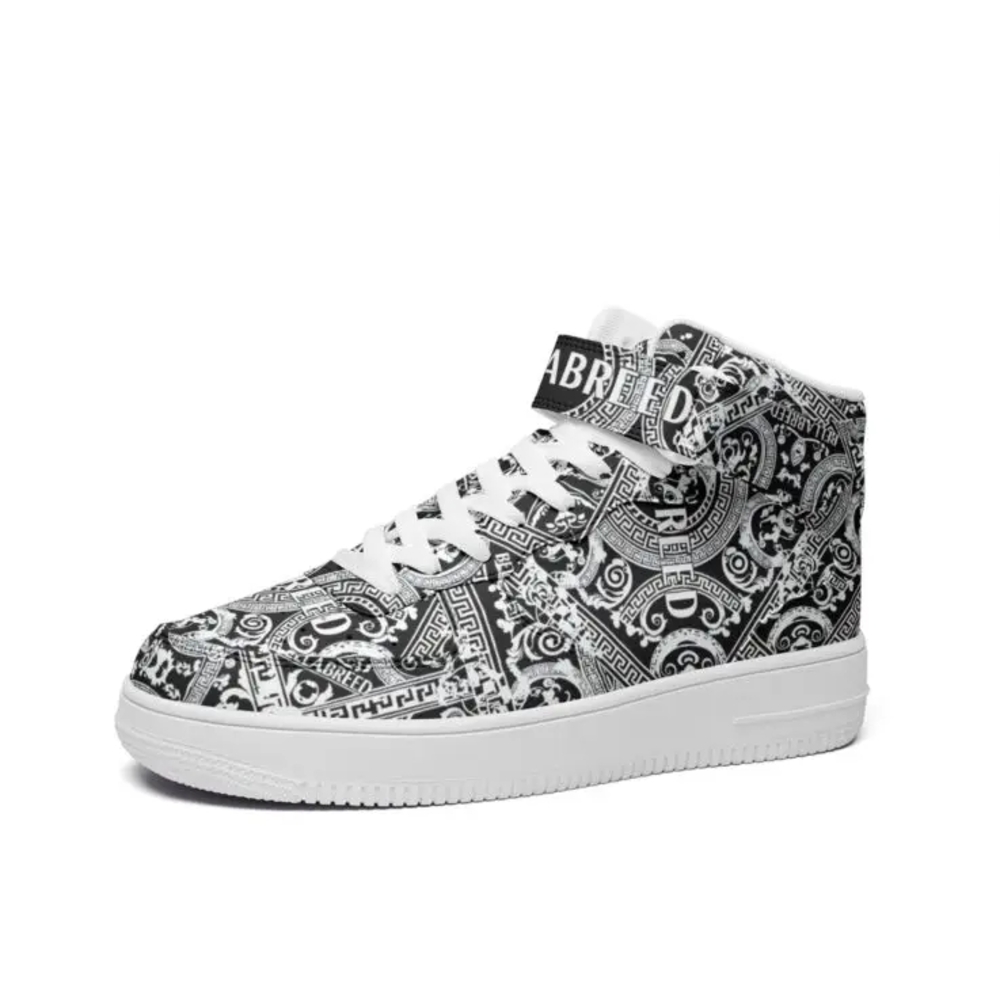 Stylish Black and White High-Top Sneakers